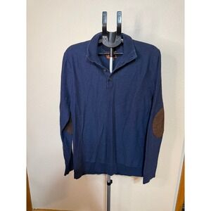 Red Ale by Alesbury Mens XL Navy Blue Cotton Quarter Button Sweater